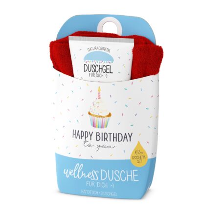 Geschenkset Wellnessdusche Liebe Wünsche "Happy Birthday" (Torte)