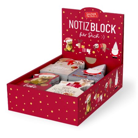 Notizblock Happy Christmas im Display MIX