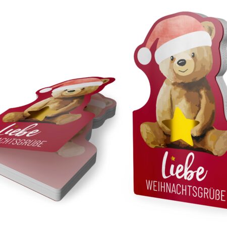 Notizblock Happy Christmas "Liebe Weihnachtsgrüsse" (Bär)