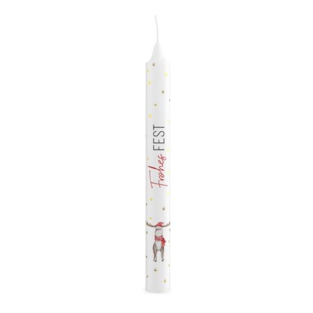 Stabkerze Lovely Christmas Frohes Fest (Elch)