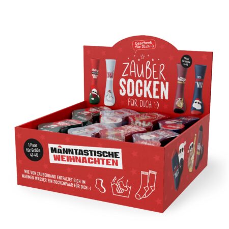 Zaubersocken Manntastische Weihnachten im Display MIX Gr.41-46