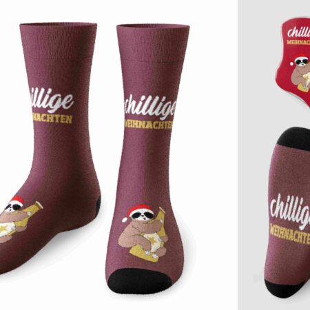 Zaubersocken Manntastische Weihnachten "Chillige Weihnachten" (Faultier) Gr.41-46