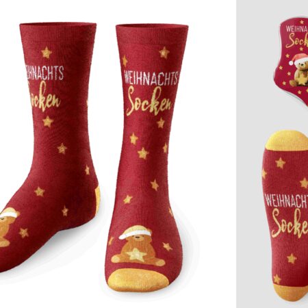 Zaubersocken Happy Christmas "Weihnachtssocken" (Bär) Gr.36-40