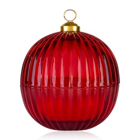 Duftkerze in Glaskugel 'ROT' mit Deckel, 150g