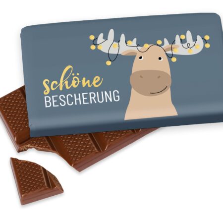 Schokolade 40g Happy Christmas "Schöne Bescherung" (Lichterelch)