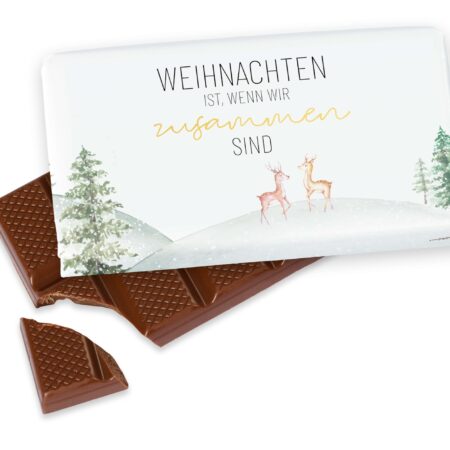 Schokolade 40g Lovely Christmas "Weihnachten ist, wenn wir zusammen sind" (Rehe)
