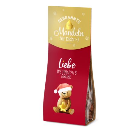 Mandeln 60g Happy Christmas "Liebe Weihnachtsgrüsse" (Bär)