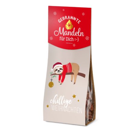 Mandeln 60g Happy Christmas "Chillige Weihnachten" (Faultier)
