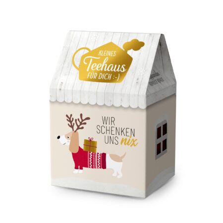 Teehaus Happy Christmas "Wir schenken uns nix" (Dackel)