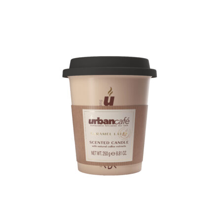 Duftkerze in Keramik 250g & Kaffeebecher Caramel Latte