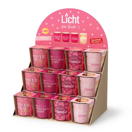 Licht mit Teelicht Auf uns Mädels im Display MIX