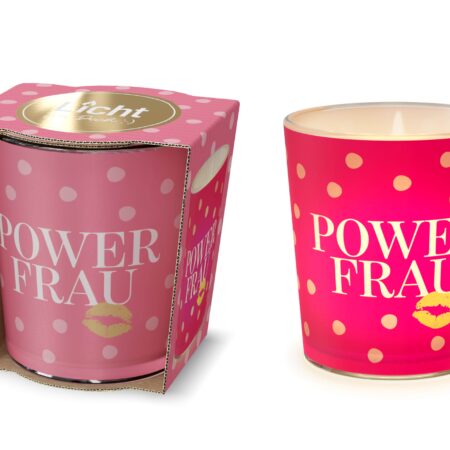 Licht mit Teelicht Auf uns Mädels "Powerfrau"