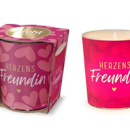 Licht mit Teelicht Auf uns Mädels "Herzensfreundin"