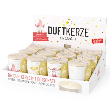 Duftkerze Lovely Christmas (Vanille) im Display MIX