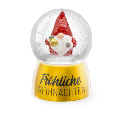 Glitzerkugel Happy Christmas "Fröhliche Weihnachten" (Wichtel)