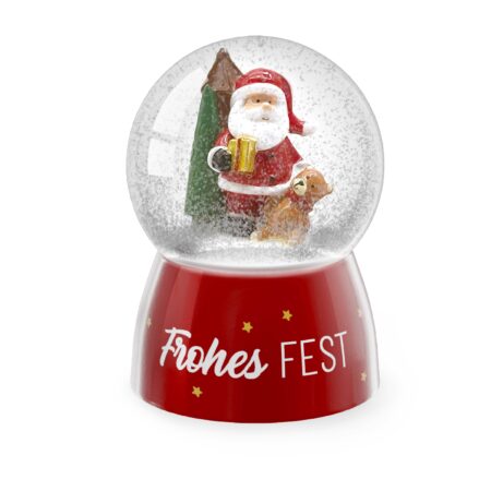 Grosse Glitzerkugel Happy Christmas "Frohes Fest" (Santa)