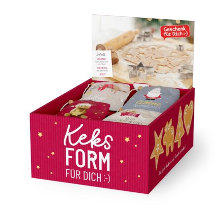 Keksform H7cm im Display Happy Christmas MIX