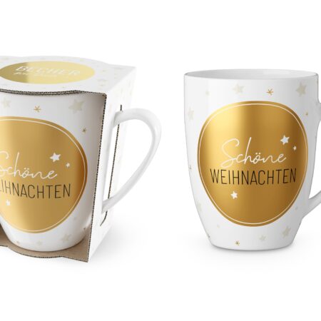 Becher 250ml Lovely Christmas "Schöne Weihnachten" (Sterne)