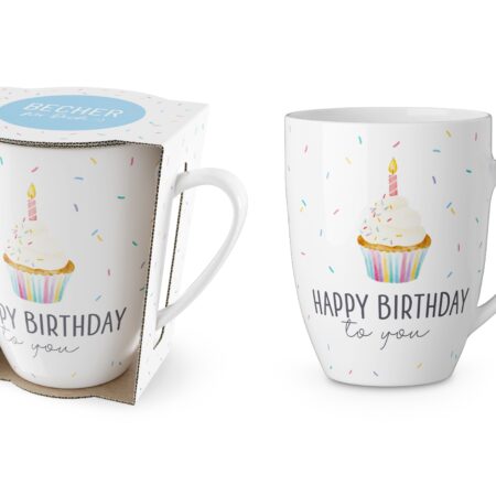 Becher 250ml Liebe Wünsche "Happy Birthday" (Torte)