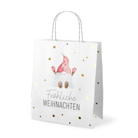 Geschenktüte Lovely Christmas "Fröhliche Weihnachten" (Wichtel)