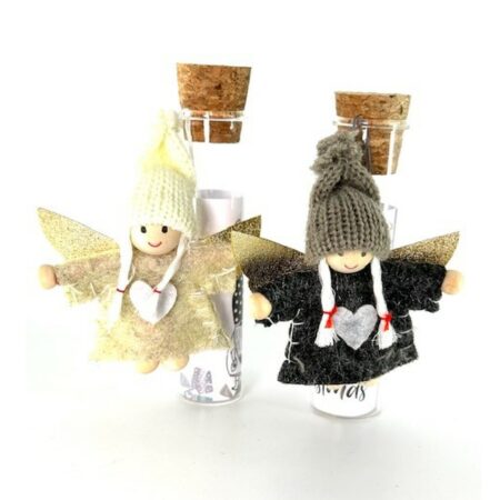 Reagenzglas mit Weihnachtsengel 12cm im Display, 3-fach