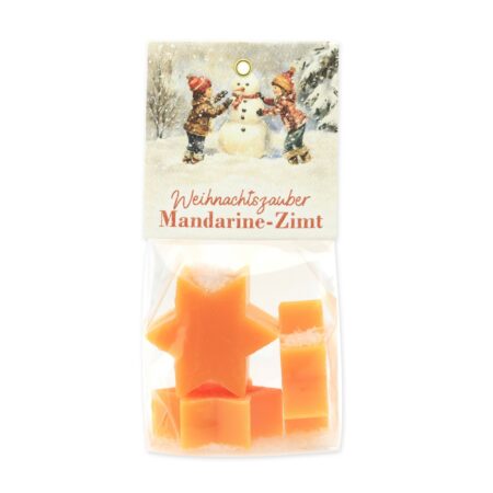 Stern-Seife mit Schafmilch 4x20g 'Weihnachtszauber' - Zimt-Orange