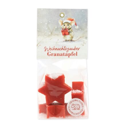 Stern-Seife mit Schafmilch 4x20g 'Weihnachtszauber' - Granatapfel
