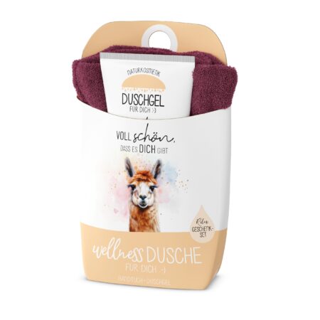Geschenkset Wellnessdusche Lucky Friends "Voll schön, dass es Dich gibt" (Lama2)
