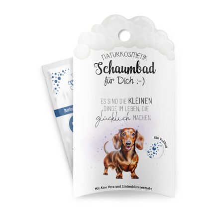 Schaumbad 40ml Lucky Friends "Es sind die kleinen Dinge im Leben, ..." (Dackel)