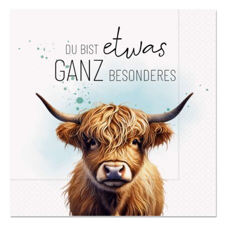Serviette Lucky Friends "Du bist etwas ganz besonderes" (Rind)