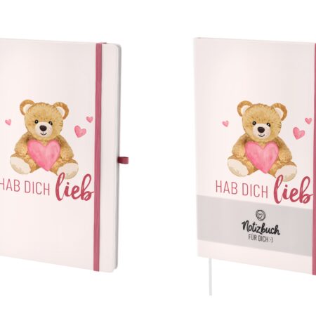 Notizbuch A5 Liebe Wünsche "Hab Dich lieb" (Teddybär)