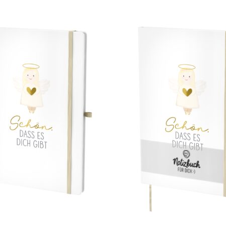 Notizbuch A5 Liebe Wünsche "Schön, dass es Dich gibt" (Engel)