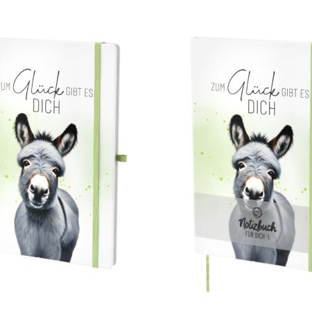 Notizbuch A5 Lucky Friends "Zum Glück gibt es Dich" (Esel)