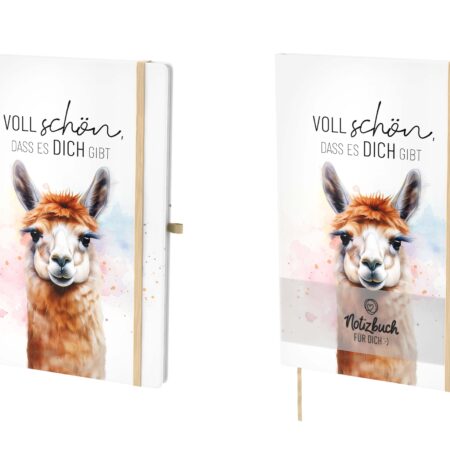 Notizbuch A5 Lucky Friends "Voll schön, dass es Dich gibt" (Lama2)