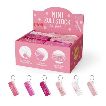 Mini-Zollstock Auf uns Mädels im Display MIX