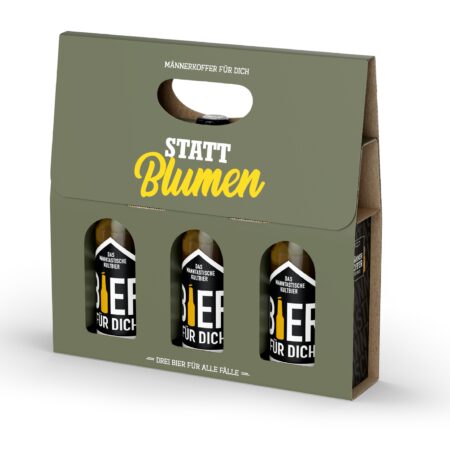 Männerkoffer Bier Manntastisch Geburtstag "Statt Blumen"