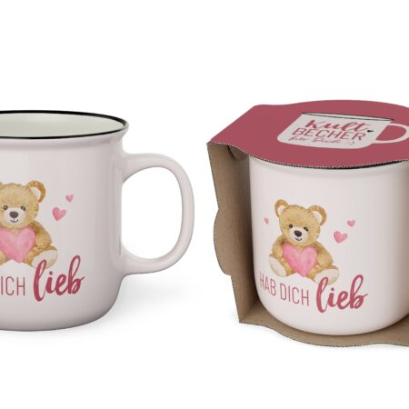 Kultbecher 250ml "Hab Dich lieb" (Teddybär)