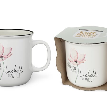 Kultbecher 250ml Lovely Greetings "Wo Blumen blühen, lächelt die Welt"