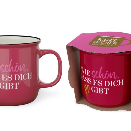 Kultbecher 250ml Auf uns Mädels "Wie schön, dass es Dich gibt" (Herz)