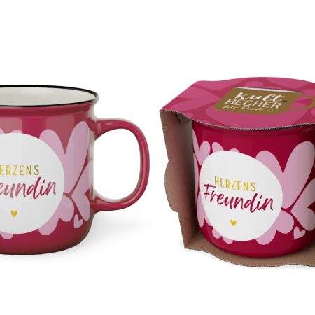 Kultbecher 250ml Auf uns Mädels "Herzensfreundin"
