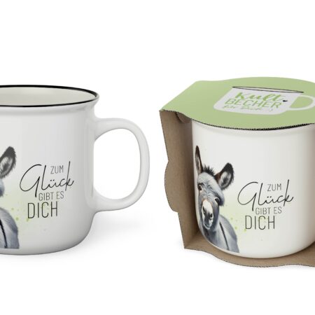 Kultbecher 250ml Lucky Friends "Zum Glück gibt es Dich" (Esel)