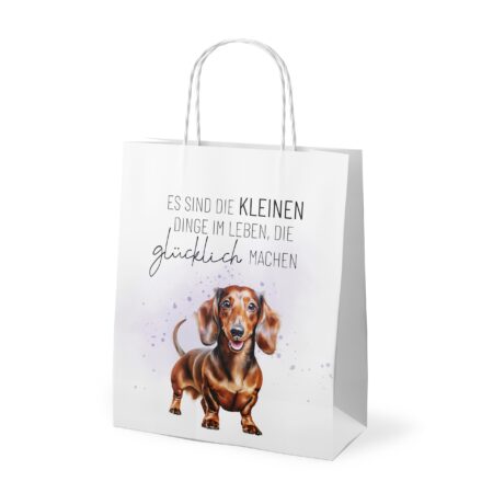Geschenktüte Lucky Friends "Es sind die kleinen Dinge im Leben, ..." (Dackel)