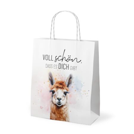 Geschenktüte Lucky Friends "Voll schön, dass es Dich gibt" (Lama2)