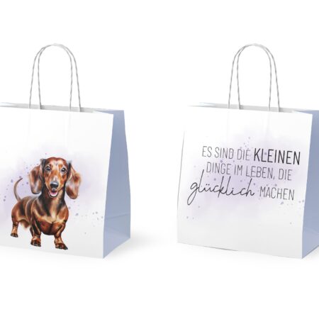 Mini-Geschenktüte Lucky Friends "Es sind die kleinen Dinge im Leben, ..." (Dackel)