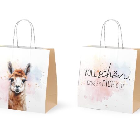 Mini-Geschenktüte Lucky Friends "Voll schön, dass es Dich gibt" (Lama2)