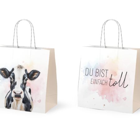 Mini-Geschenktüte Lucky Friends "Du bist einfach toll" (Kuh)