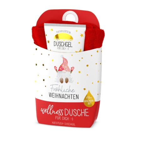 Geschenkset Wellnessdusche Lovely Christmas "Fröhliche Weihnachten" (Wichtel)