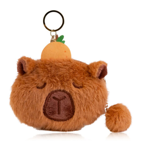 Plüsch-Geldbörse Capybara, mit Schlüsselanhänger, Grösse: 13cm