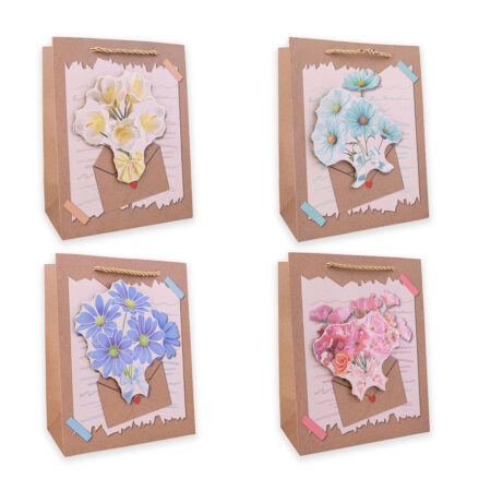 Geschenktasche FLOWERS gross (ca. 26 x 10 x 32cm)