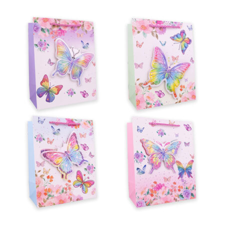 Geschenktasche BUTTERFLIES klein (ca. 18 x 10 x 23 cm)